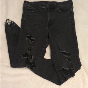 Black Distressed American Eagle Jeans